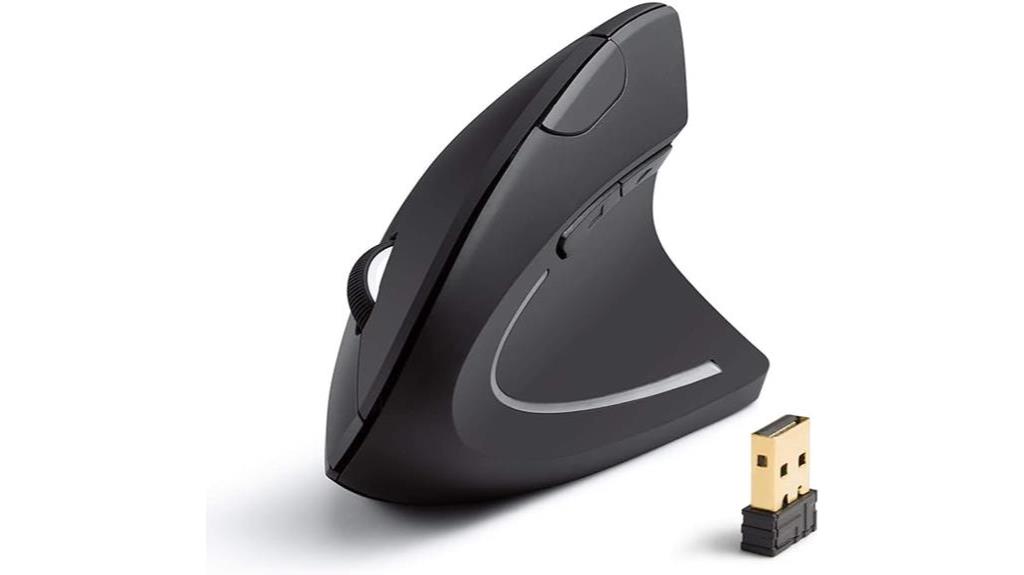 ergonomic black wireless mouse