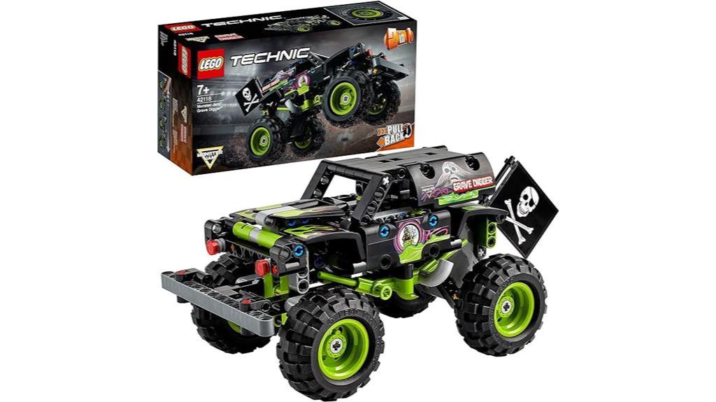 detailed review of lego technic monster jam grave digger